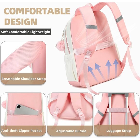 School Backpack for Teens Girls Women 15.6 Inch Laptop College Travel Work - Picture 4 of 6